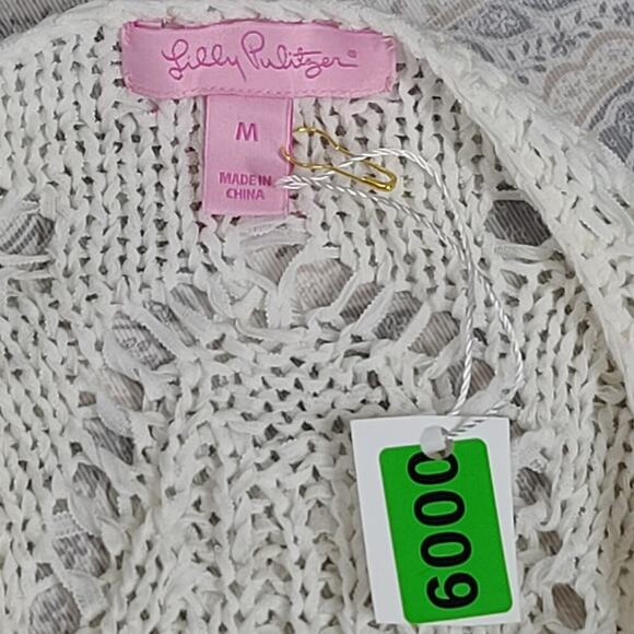 Lilly Pulitzer Cassis crochet top Shell out crochet Sz M Resort Wear Beachy - Picture 7 of 7